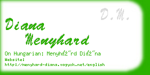 diana menyhard business card